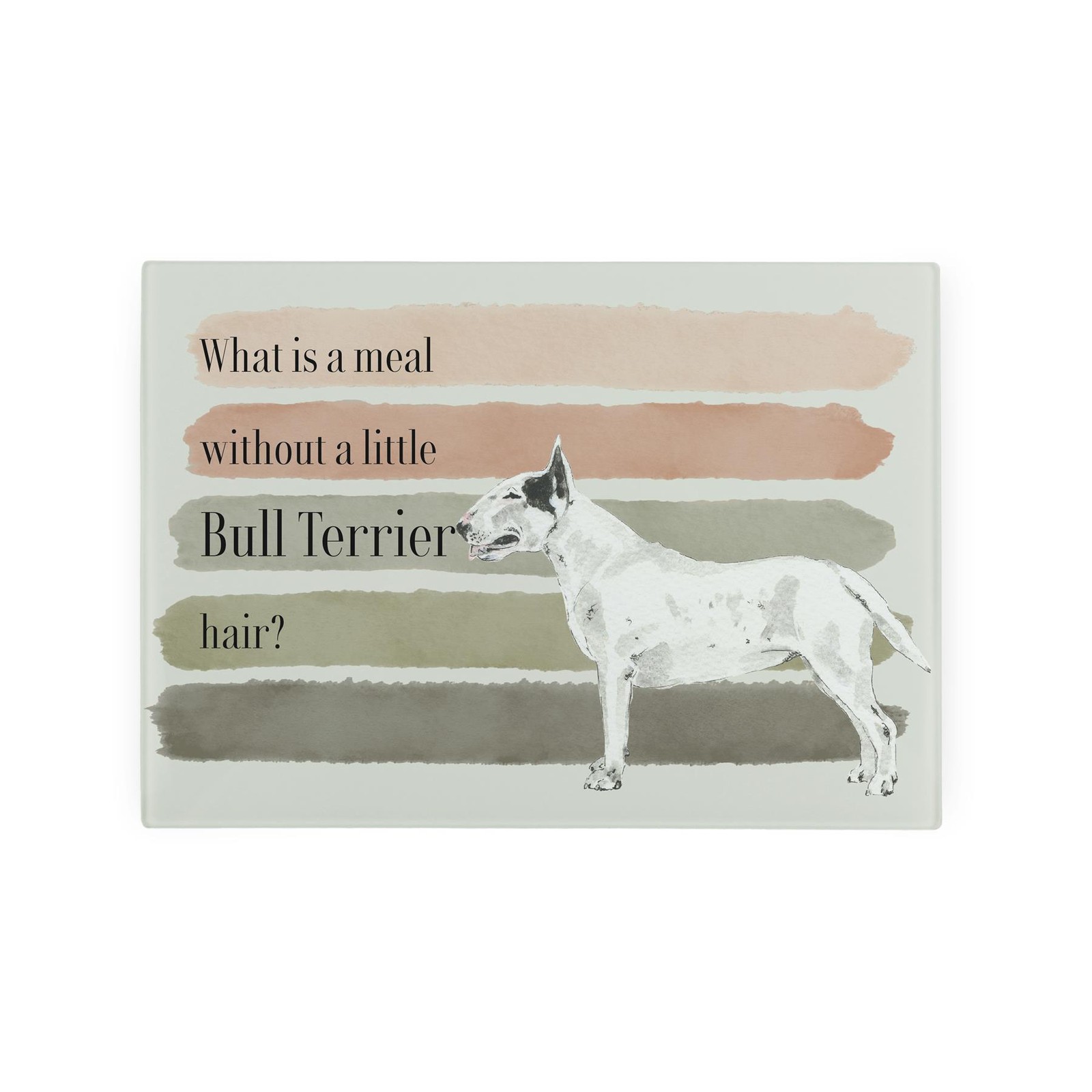 Funny Dog Themed Kitchen Gifts - Bull Terrier Smooth Glass Worktop Protector