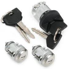 Ignition Switch Lock Cylinder with Door Lock & Keys Compatible with Dodge Ram...
