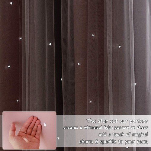 Pink & Grey Ombre Blackout Curtains for Kid Girls Bedroom Living Room Darking... - Picture 3 of 8
