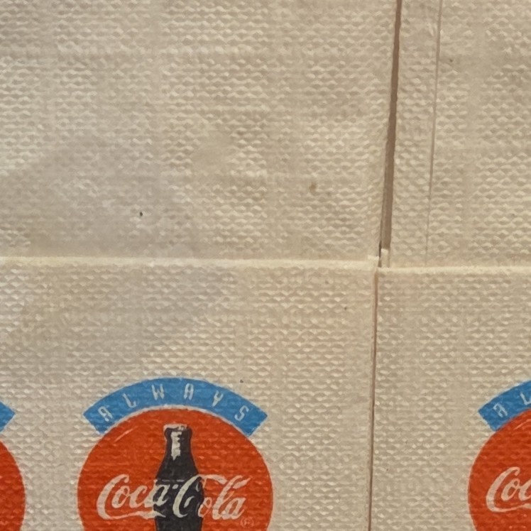 Vintage 1990s Always Coca Cola Diner Napkins Clear Plastic Case Box 100 Ct NOS