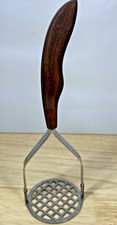 Vintage Cutco Potato Masher No. 14 &ndash; Stainless Steel & Brown Handle &ndash; 10.5&rdquo;