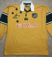 Vintage Canterbury Wallabies Vodafone Australia Rugby Long Sleeve Shirt Size XL