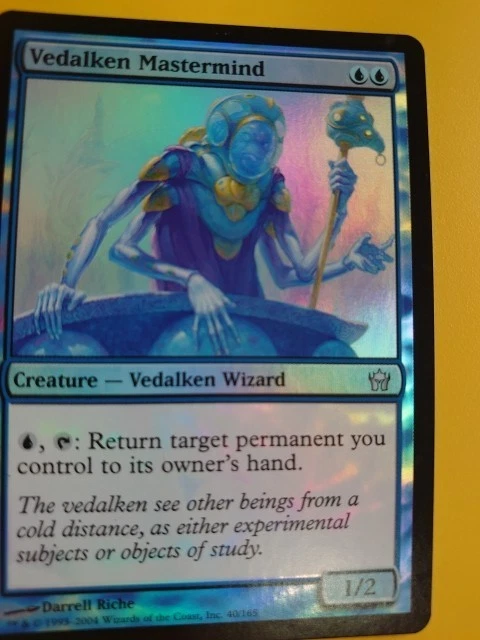 Vedalken Mastermind. FOIL Wizard  Fifth Dawn. VG Magic the Gathering Card. - Image 3 of 4