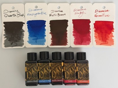 Diamine Fountain Pen Ink   Bundle of 5 Bottles   Approx. 28 30 ml Each