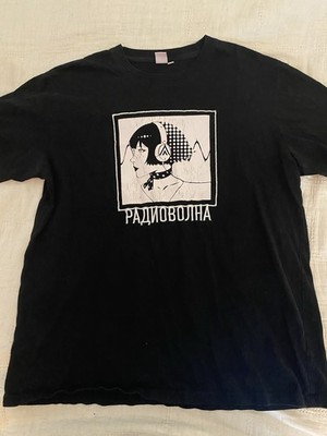 Radio wave Sukeban.NYC Graphic Black And White Grunge Y2K T-shirt Size XL