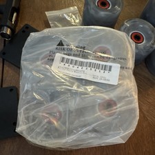 Roller Skate Wheels Set Grey with Bearings Mounting Hardware