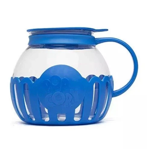 Ecolution Patented Micro-Pop Microwave Popcorn Popper 3QT Blue NWT In Box