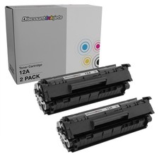 2 Pack Q2612A 12A Black Printer Laser Toner Cartridge for HP LaserJet 1022 NEW