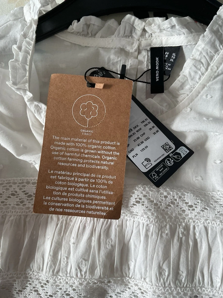 Vero Moda White Broderie Anglise Sleeveless Top XL