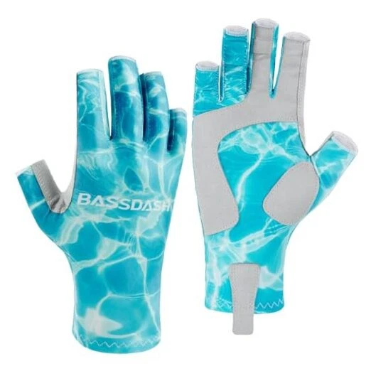 ALTIMATE UPF 50+ Women’s Fishing Gloves UV Sun Protection Medium Water Ripple