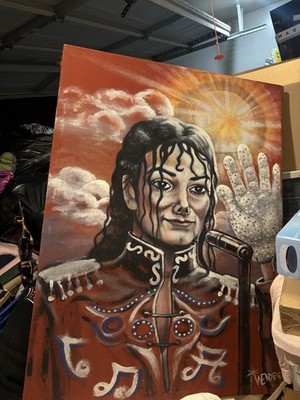 Michael Jackson  painting on a blanket fabric (pintado En Tela De Manta