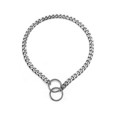 Silver Choke Collar for Dogs,Metal Slip Link Dog Chain Martingale Collar Heav...