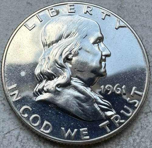 1961 Proof Franklin Half Dollar 90% Silver-INV#8338
