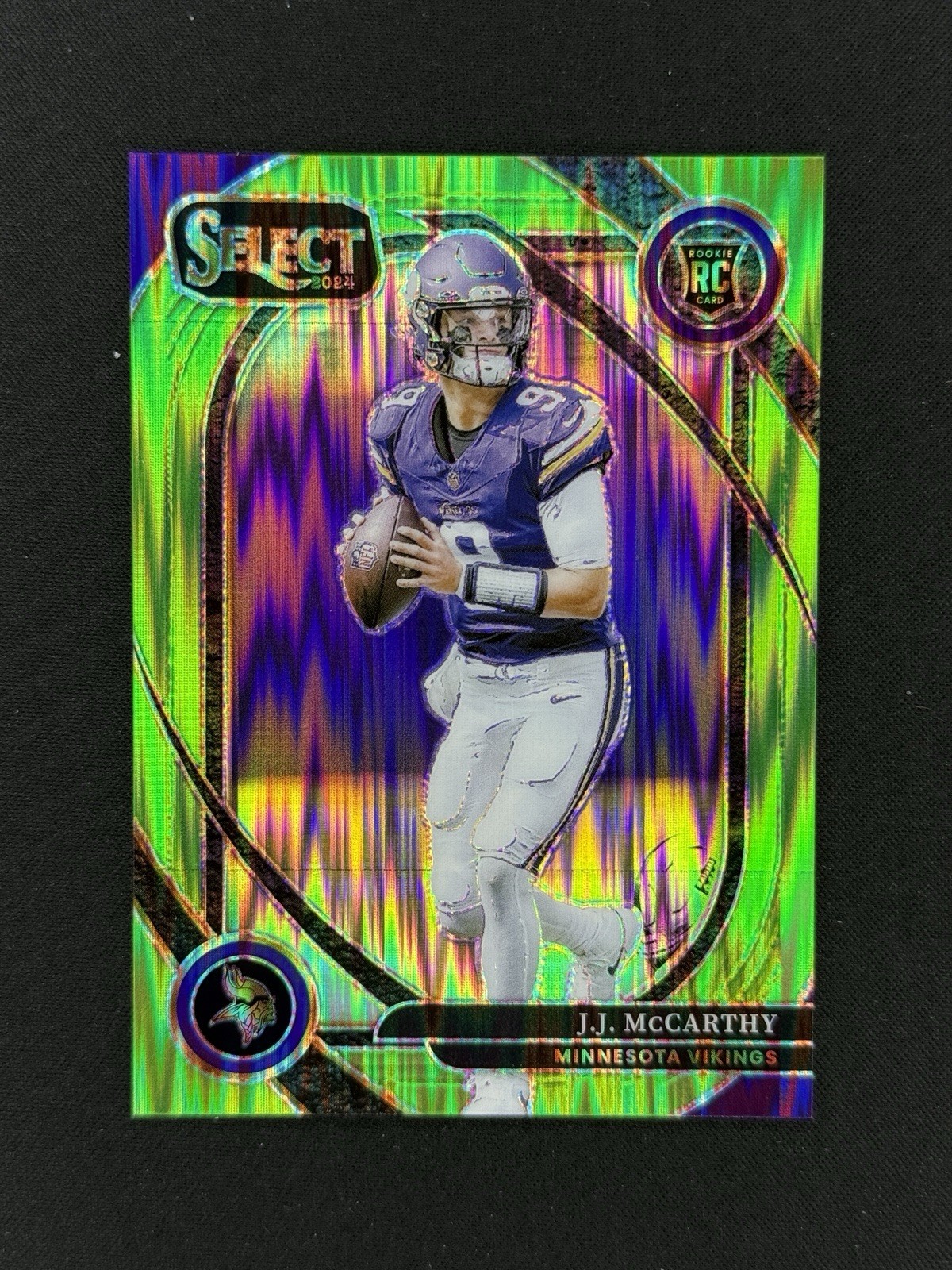 2024 Select Club Level J.J. McCarthy #246 Neon Green Shock Prizm /499 (RC)