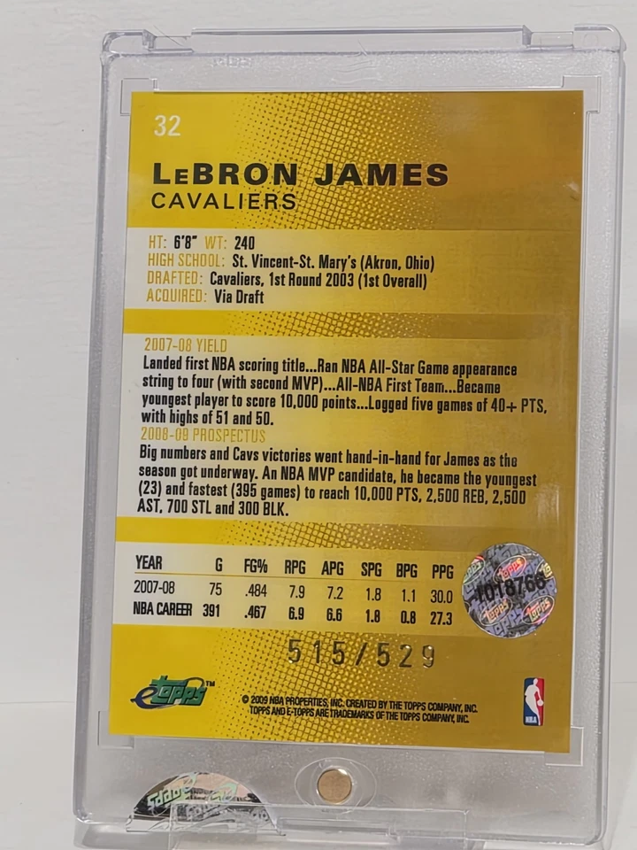2008-09 Topps eTopps Lebron James 515/529 #32 NBA - Image 2 of 3