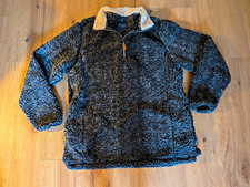 Simply Southern Collection Gray Sherpa 1/4 Zip Mock Neck Pullover M