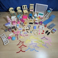 Lot Of Vintage Barbie Accessories Chairs Kitchen Food Home Computer Miniatures