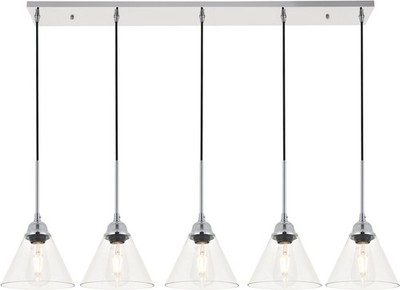 Elegant Lighting LD4017D48 Histoire 5 Light 47''W Linear Pendant - Chrome