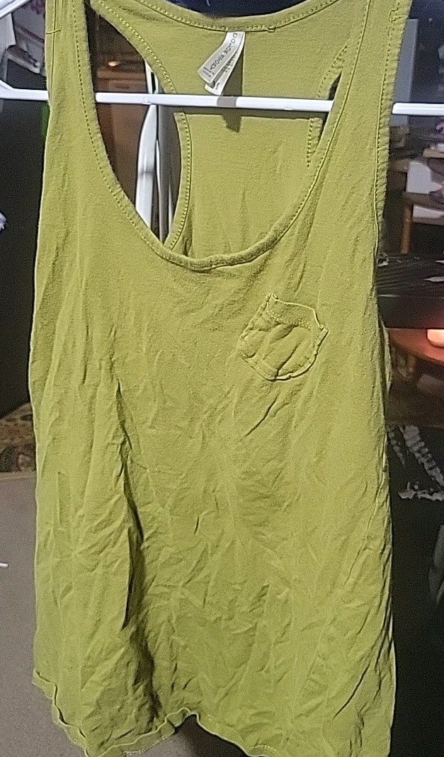 Vintage Army Green Womens Tank Top in Size M for Stylish Comfort