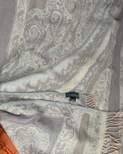 Jamawar Vintage Paisley 100 Wool Scarf Wrap Shawl New Made In India Blue Green