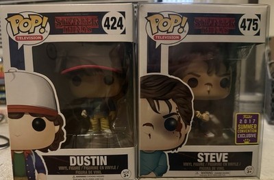 Funko Pop! Stranger Things Dustin #424 & Steve #475 2017 Exclusive Comic Con