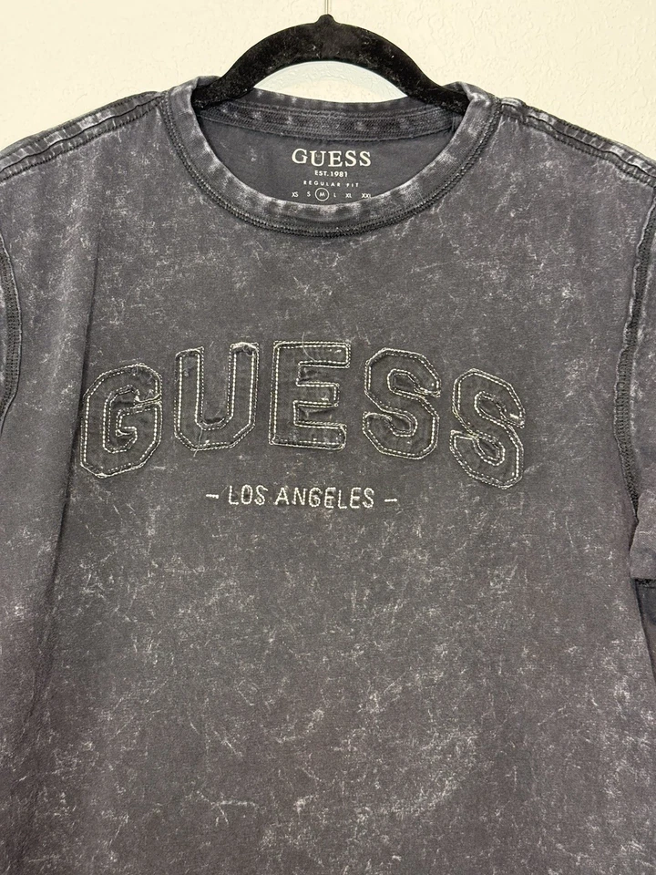 Guess Los Angeles Men's Medium Acid Wash T-Shirt Vintage Wash Streetwear Grunge - Image 2 of 3