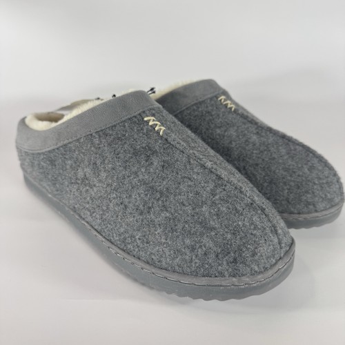 Dearfoams Hausschuhe grau Memory Foam bequem waschbar Herren große Größe 9-10 neu - Bild 1 von 6