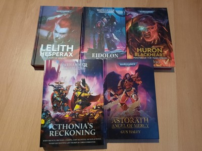 Warhammer 40K Hardback lot of 5. Huron Blackheart Lelith Astorath Eidolon +1