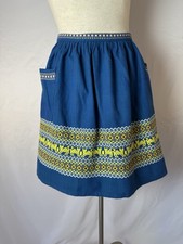 Vintage Half Apron Retro Boho Guatemalan Hand Woven With Cat Design cottage farm