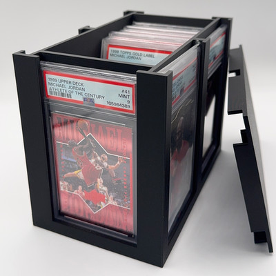 Graded Card Display Storage Box Holds 6 + 25 Inside PSA CGC TAG Slab Station BLK