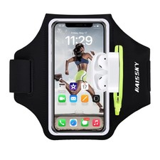 Running Armband with Zipper Pocket Sweatproof Phone Holder for Exercise