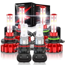 For Jeep Grand Cherokee 2005-2010 - White LED Headlight + Fog Light Bulbs Kit