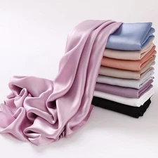 Satin Muslim Long Hijab Scarf Women Turban Bonnet Head Cover Wrap Islamic Stoles