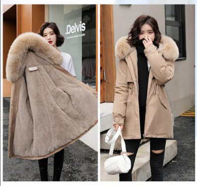 Chaqueta de Invierno para Mujer Casual Abrigo Ropa de Manga Larga Cuello de  Piel