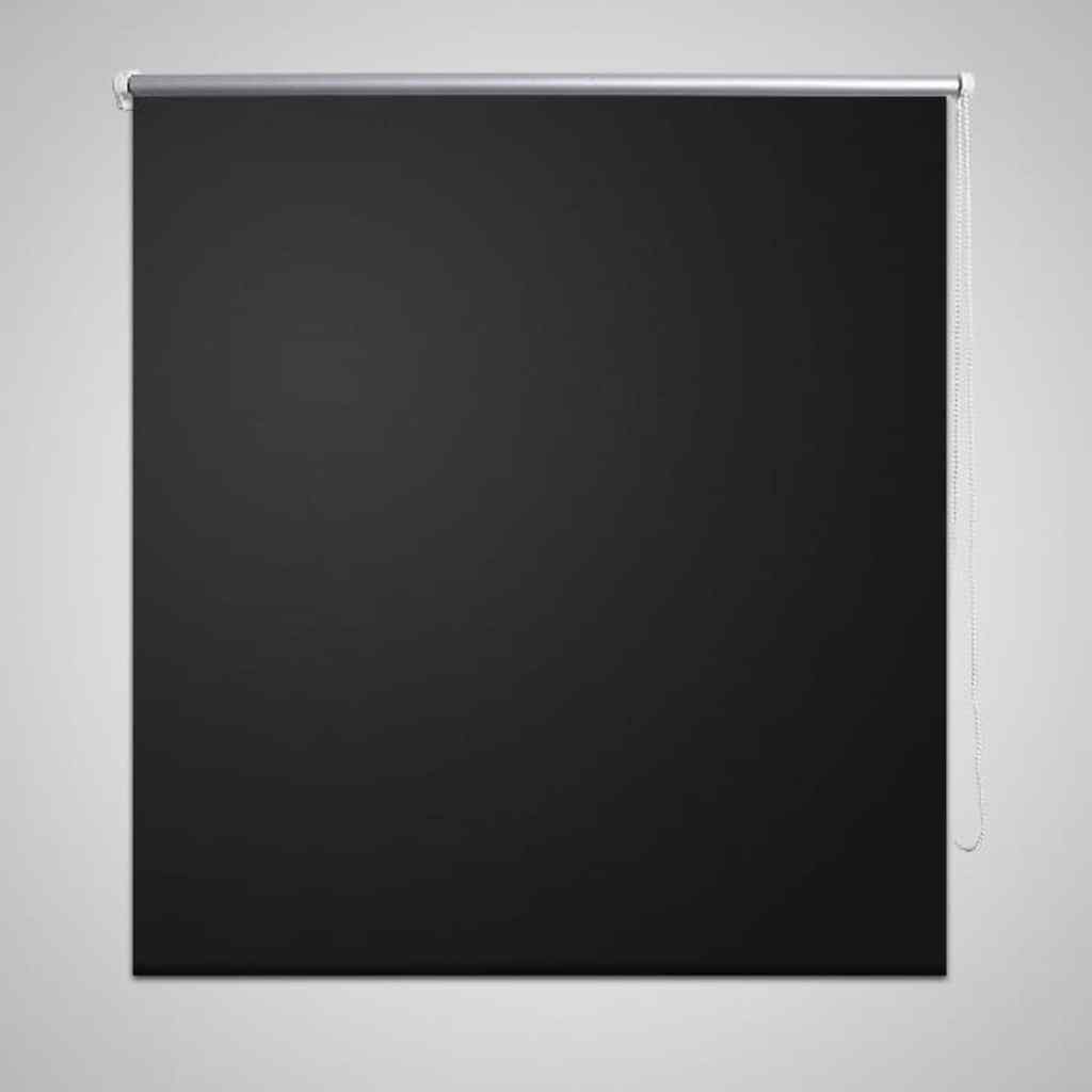 Roller Blind Blackout 140 x 230 cm Black
