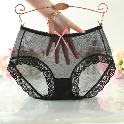 Slip intimo donna sexy trasparente slip mutandine pizzo floreale trasparente - Foto 19 di 20
