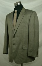 Great Black Gray CHECK HOUNDSTOOTH Silk Wool Jacket Size 44L By Jos A Bank