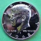 1968 S Proof Silver Kennedy Half Dollar Coin 50 Cent from Proof Set