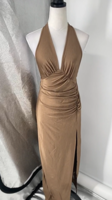 Women Halter Neck Sleeveless Bodycon Maxi Dress Backless Cocktail Party  Dress | eBay