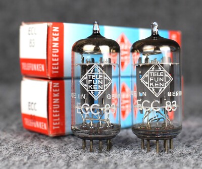 (2) Telefunken ECC83 Smooth Plate Tubes ~ 12AX7/CV4004/5751 ~ MATCHED PAIR!