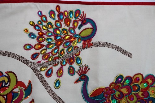 Pier One Pillow Cover 30"x12" Beading Jewels Colorful Zip Closure - Picture 6 of 10