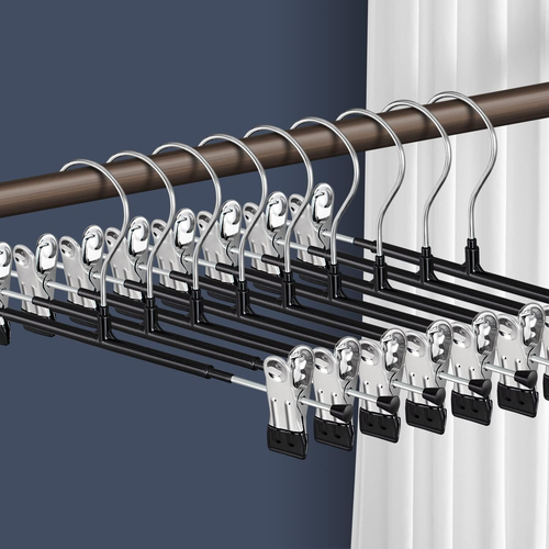 Pants Hangers with Clips for Women 20 Pack Adjustable Heavy Duty Space Saving Sk