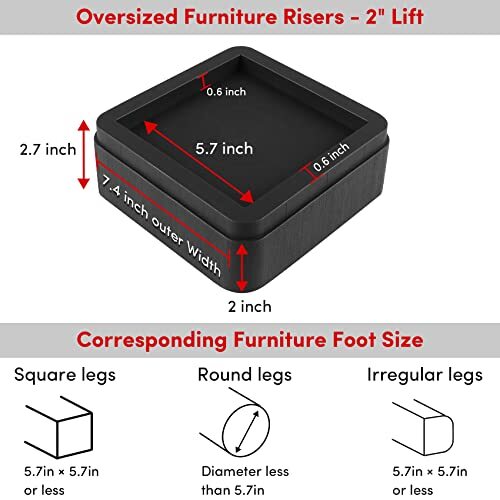 DEDU Oversized Bed Risers Heavy Duty Stackable 4 Pack, Assorted Sizes - Picture 58 of 83