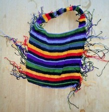 Papua New Guinea hand woven Bilum Bag Cotton string, vintage