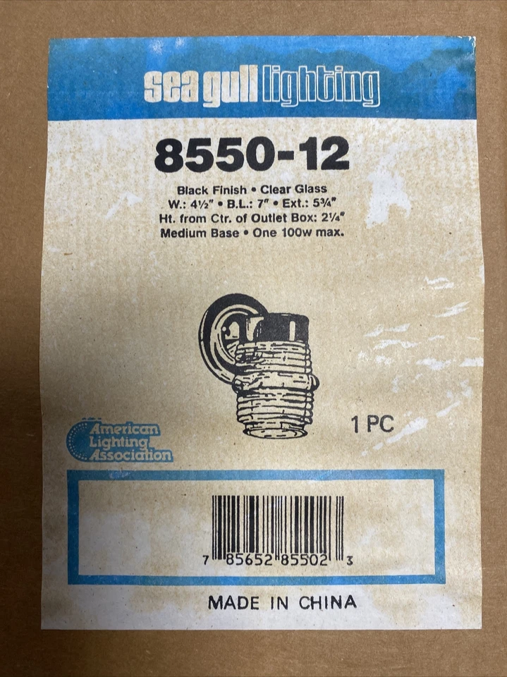 Linterna de pared Sea Gull Lighting 8550-12 con una luz accesorio de porche exterior, negra Foto 4 de 4