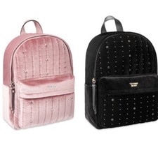 Victoria Secret Vs 2 Velvet Stud City Bagpack In Blush And Black