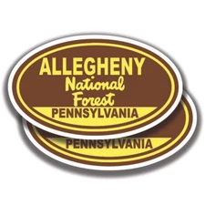 ALLEGHENY NATIONAL FOREST DECAL Pennsylvania  2 Stickers Bogo Car Window Bumper