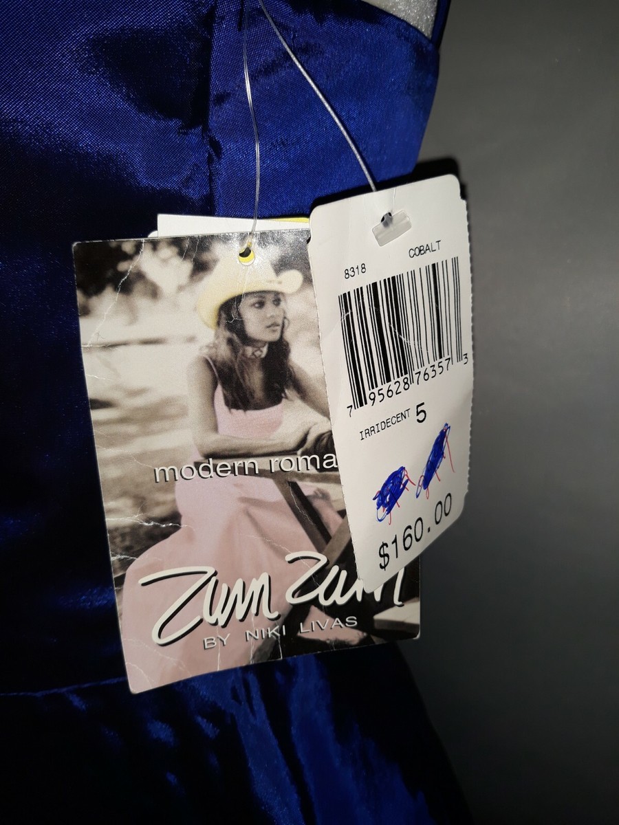 NWT Vintage Zum Zum By Niki Livas Cobalt Irridecent Women's Dress