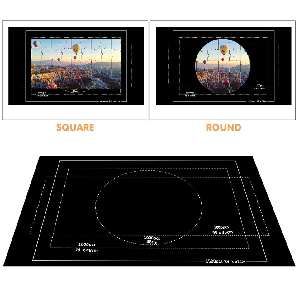 Almohadilla de almacenamiento de fieltro enrollable para rompecabezas de hasta 1500 piezas HSL Foto 3 de 4