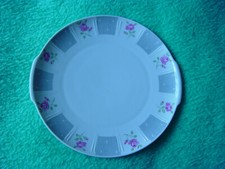 Kuchenplatte 50´er Jahre Rosenmuster Röslau 28 cm Aufschnittplatte Käseanrichte